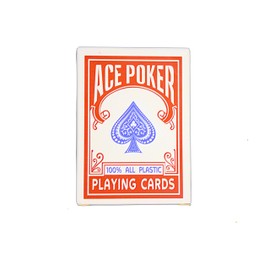 SKYECO Ace Poker Waterproof Playing Cards: Perfect for Pool Games, Travel, Camping, Poker & Card Games for Adults - Ultimate Deck of Cards for All Occasions, Jumbo Index (Red)