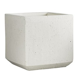 47th & Main Modern Contemporary Square Ceramic Planter for Indoor or Outdoor Flowers Succulents and Other Small Plants, 6" SQ, White