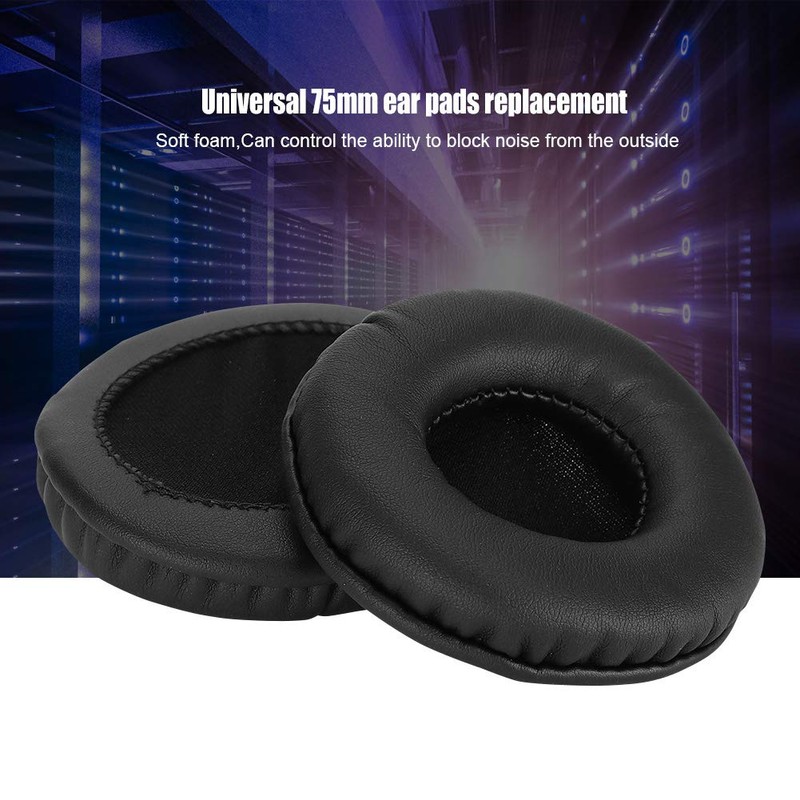 One Pair Replacement Ear Pads Universal Replacement Black Cotton Headphone