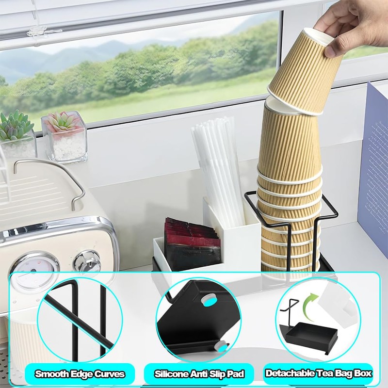 Niciksty Coffee Paper Cup Organizer, Disposable Cup Holder with 2