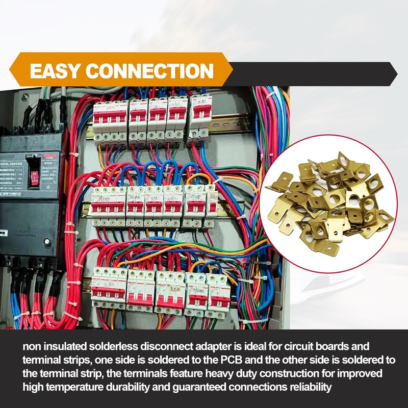25 Pcs Quick Disconnect Connectors 1/4" Male Tab Non Insulated