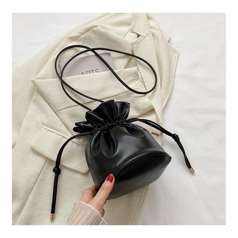 NICE SELECTION Women's Mini Shoulder Bag, Drawstring Bag, Smaller, Lightweight,
