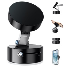 Vacuum Smartphone Holder, Car (2025 Newest Vacuum Magnetic Suction Type), Smartphone Stand, Suction Cups, MagSafe Compatible, 1 Second, Foldable, Smartphone Holder, Magnetic Car Holder, Easy