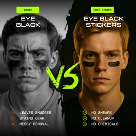 DRIP Strips Eye Black Stickers, 24 Pack Under Eye Tape for Athletes, Sweatproof, No Smear, Athletic-Grade Hold, Perfect for Baseball, Football, Lacrosse, Soccer, Hockey, OG Strips