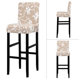 Lellen Jacquard Bar Chair Stool Cover - 4 Pack Stretch Chair Slipcover Pattern for Short Swivel Dining Chair-Counter Height Side Chairs (3)