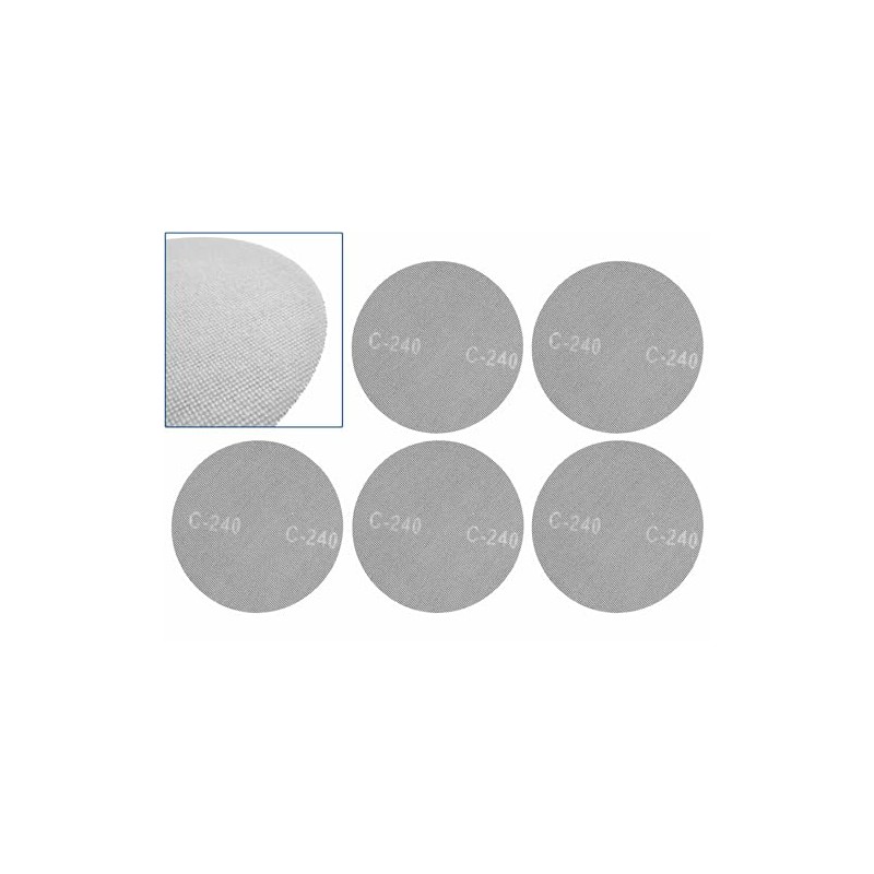 5 x Hook and Loop 225mm Mesh Sanding Discs 240