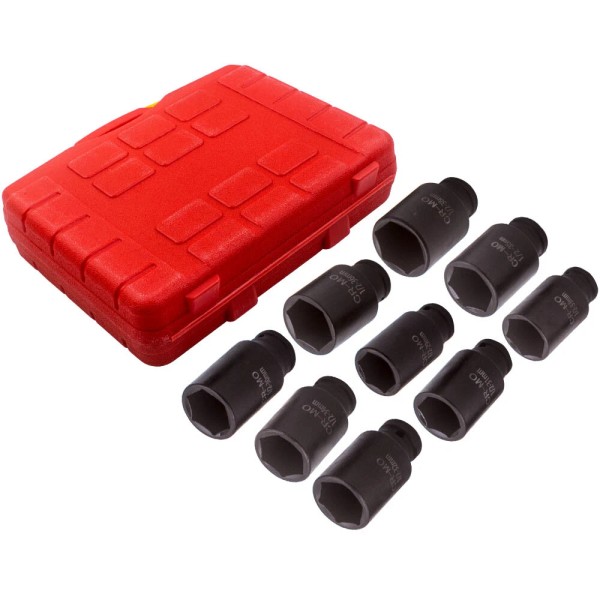BFO 9pcs Deep Impact Socket Kit 1/2" 6Pt Drive Metric