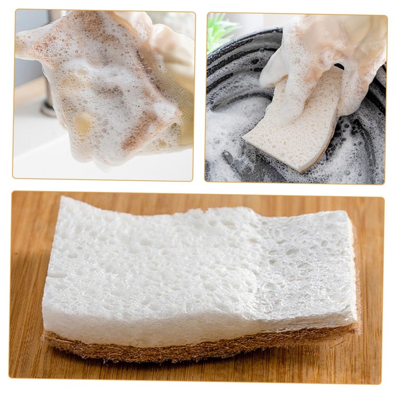 FOMIYES Wood Pulp Cotton Rag Sponges 8 Pack Kitchen Dish