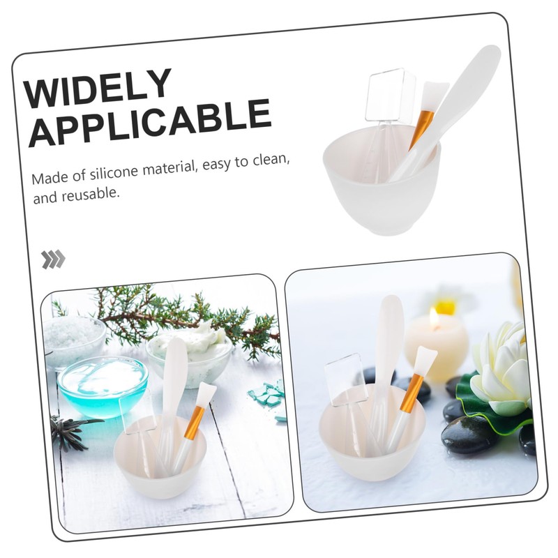 Healeved 1set Facial Mask Mixing Bowl Kit Spatula Brush Measuring