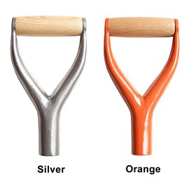 POHOVE Shove l D Grip Handle 3.1cm/1.22inch Inside Diameter Metal Shove l Replacement Handle with Wooden Grip Spade Handle for Garden Digging Raking Tool 9.05x4.7inch