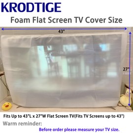 Krodtige 2 Pack Foam Flat Screen TV Cover, Fits Up to 43"L x 27"W, TV Display Screen Protector