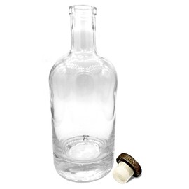 Midwest Spice Company Nordic Bottle - 750ml (25oz) Bottle with Dark Wood Bar Top Cork Cap - Specialty Homebrewing Bottle - Sauce or Syrup Bottle