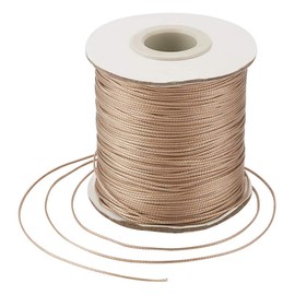 185 Yards/Roll 0.5mm Waxed Polyester Cord Beading Braided Thread Macrame Crafting String Rope for DIY Bracelet Necklace Jewelry Making Burlywood