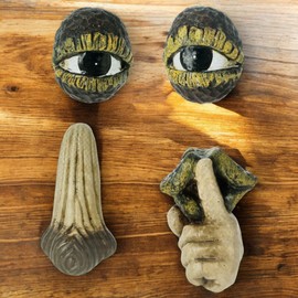 MIJOMA Tree Face Forest Spirit 4 Piece Weatherproof Polyresin Outdoor Garden & Tree Face Set for Mystical Garden Design