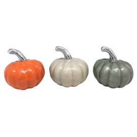 Mariposa Pumpkin Set Holiday Holders, Napkin Weight, Silver/Orange/Cream/Teal