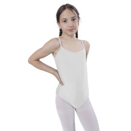Carnavalife Girls Ballet Leotard Sleeveless Camisole Leotard Round Neck Gymnastics Dance Party, White