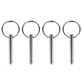 MiOYOOW Quick Release Pins Made of 316 Stainless Steel, Pack of 4 Push Pins with Ball Lock, Spring-Loaded Quick Release Pins for Boat Roofs, Deck Hinges, Yachts, Motorhomes etc.