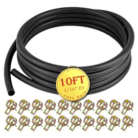 AFA Motors Fuel Line Hose 3/16 Inch 10FT for Kawasaki Kohler Briggs & Stratton Small Engines Fuel Line with 20pcs Hose Clamps