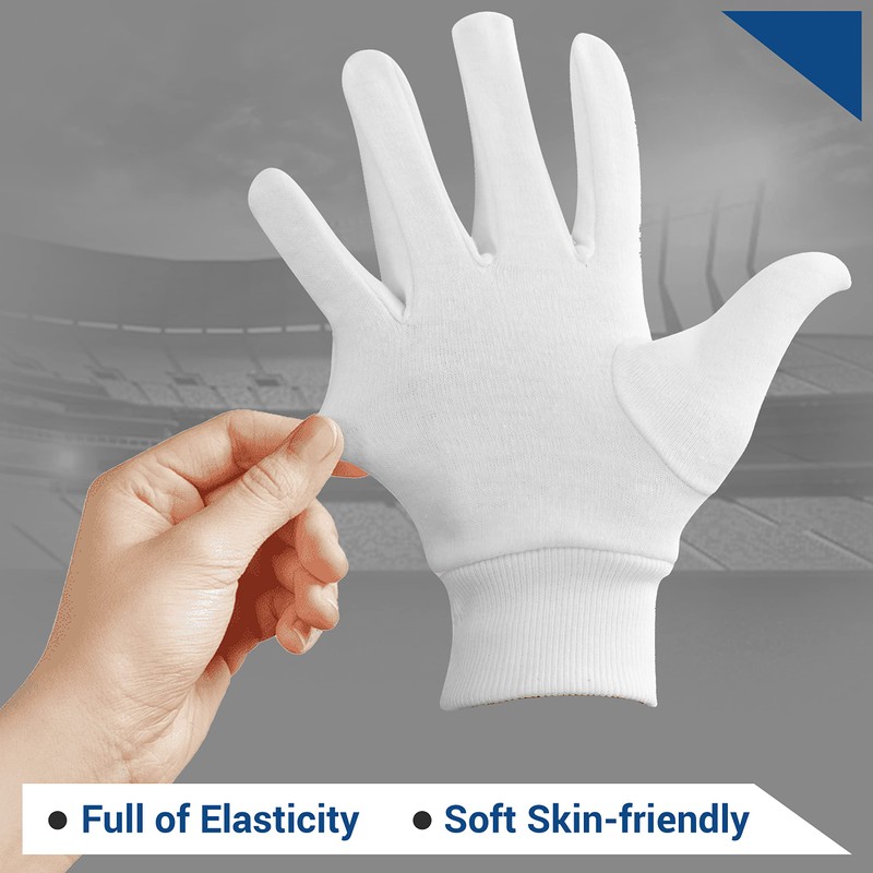 SPORTAXIS 100% Cotton Inner Gloves for Cricket Batting, Wicket Keeping-