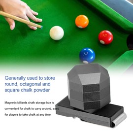 DAUERHAFT Aluminum Cue Chalk Holder Clip Octagon Universal 3 Layers Billiard Pool Cue Chalk Box Holder Billiard Accessories, Billiard Cue Chalk Box, Snooker Practical Tool Accessory(Black)