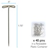 The Beadsmith T-pins, 1.75 inch (45mm), Stainless Steel, 40 pins