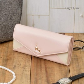 Light Pink F D-LOOP 121962-010-731 Large Capacity, Long Wallet, Stretchable Cat Charm, Cute, Letter Shape, Women's, Round Zipper, Wallet, Cat, Cat, Cat, Cat, Cat Pattern, Paw Pattern, Letter Shape, PU Leather, Synthetic Leather, Coin Purse, Billfold, Divider, Card Holder