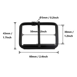 BIKICOCO Roller Buckle, 2 Inches Heel Rolling Bar Buckles for Bags Leather Webbing Straps, Black - Pack of 10