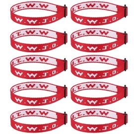 10PCS WWJD Christian Bracelet Pack for Women Men, Christian Gifts Wristbands, WWJD Bracelets - What Would Jesus Do Bracelet, 10 Red