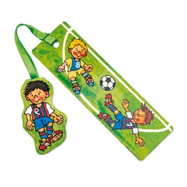 Lutz Mauder 16061 Fritz Flank Bookmark with Cord and Pendant, Footballer Gift, Book, Children, Reading, Party Bag