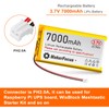 YELUFT 1pcs 3.7V 7000mAh Lithium Polymer Rechargeable Battery with Integrated