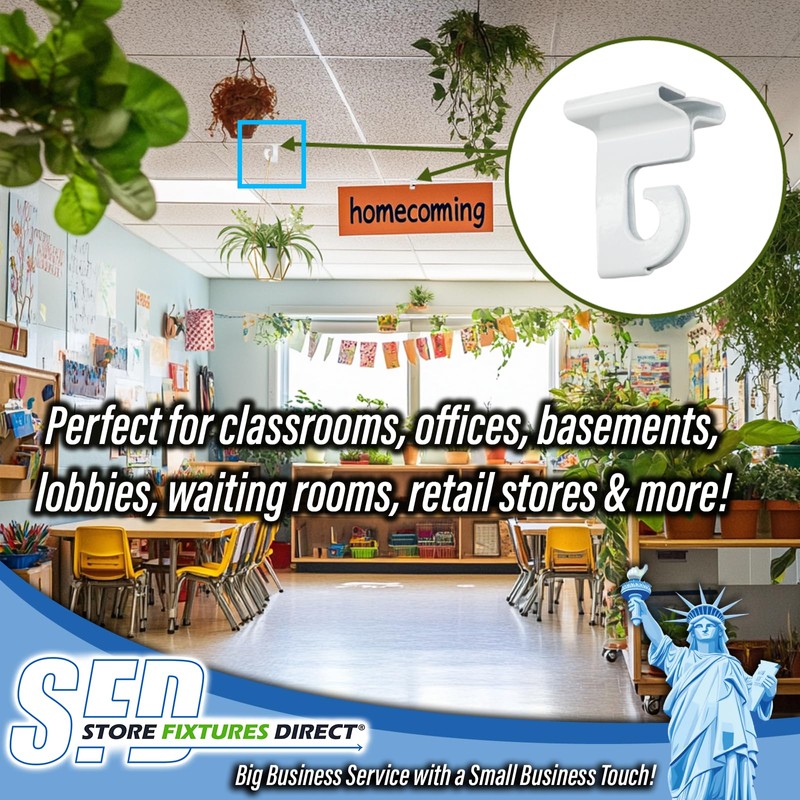 STORE FIXTURES DIRECT Extra Heavy Duty White Aluminum Drop Ceiling