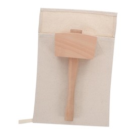Zerodeko 2pcs Reusable Canvas Ice Crushing Bag with Wood Mallet Bartender Tool for Quick Crushed Ice Nuts for Home Bars Restaurants