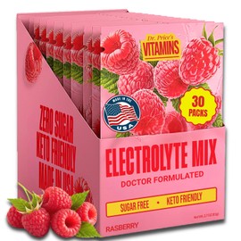 Dr. Price’s Electrolytes Hydration Powder Packets – Raspberry, 30 Packs | Sugar Free Electrolyte Drink Mix, 72+ Trace Minerals, Manganese | Keto Electrolytes, Vegan, Doctor-Formulated, Made in USA