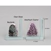 AMOYSTONE Heavy-Duty Amethyst L-Shaped Glass Bookends, 1 Pair (4-6 LBS)