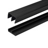 4 Ft. Long Black Plastic Sliding Door Track Set for