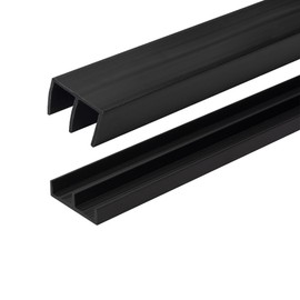 4 Ft. Long Black Plastic Sliding Door Track Set for 1/2" Thick Panels (Pack of 1) by Outwater Plastics