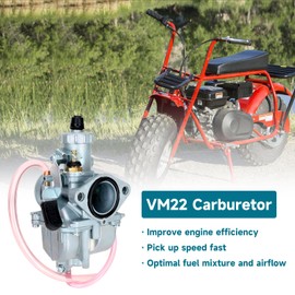 FVRITO VM22 26mm Carb for Predator 212 Carburetor 212cc 196cc Coleman CT200U CT200U-EX BT200X KT196 Mini Bike Go Kart Baja Warrior MB200 6.5hp GX160 GX200 OHV Clone Engine Performance Parts Black