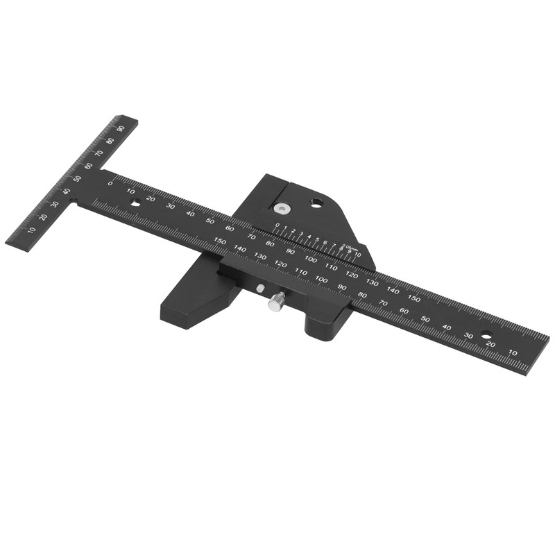 Woodworking Scribing Ruler Aluminum Alloy TType Scriber Carpentry Measuring Marking