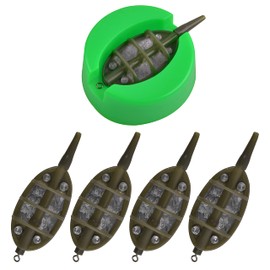 Carp Fishing Inline Method Feeders Set with Quick Release Moulds Holder Tool for Carp Fishing Bait
