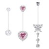 CHARMONLINE 14G Heart Flexible Clear Acrylic Pregnancy Belly Button Ring
