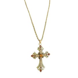 MarveBard Cross Necklace for Women Men Vintage Crystal Cross Pendant Necklace Gold Silver Religious Charm Necklace Gothic Y2k Style Jewelry, Large, Crystal Metal, No Gemstone
