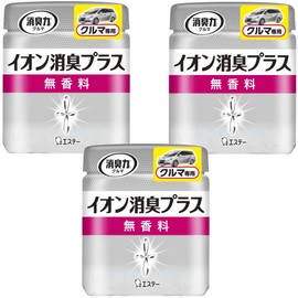 SHOSHU-RIKI Car Ion Deodorizer Plus [Bulk Purchase] For Cars, Standing Type, Unscented Body, 3.2 oz (90 g) x 3 Pieces, Clear Beads, Car Deodorizer, Deodorizer, Air Freshener