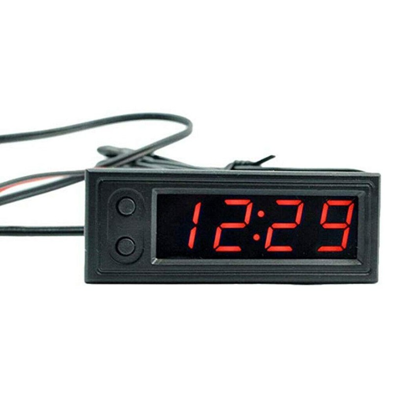 Car LED Temperature Clock - Electric Digital Temperature Voltmeter Gauge