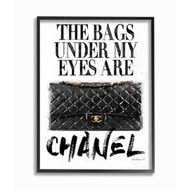 Stupell Industries Glam Bags Under My Eyes Black Bag Framed Giclee Texturized Art, Proudly Made in USA
