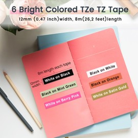 6 x Markurlife TZe Label Tape 12 mm Compatible with Brother P-Touch Tapes TZe-231 12 mm 0.47 Laminated Label Tape for PT-H105 H101C H110 H200 H100LB H100R 1000 1080 D200 D400 Cube