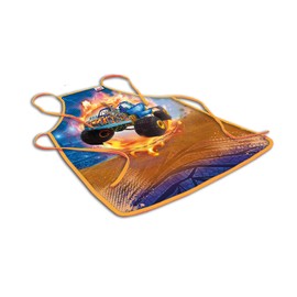 ROTH Apron Monster Truck Fire for Children from 4-10 Years with Pocket - Mud Coat, Craft Apron, Painting Apron, Monster Truck Fire