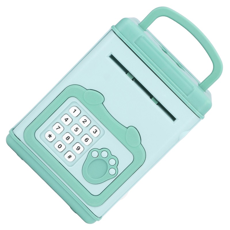 Fingerprint Password Cash Piggy Bank for Kids Auto Scroll Paper