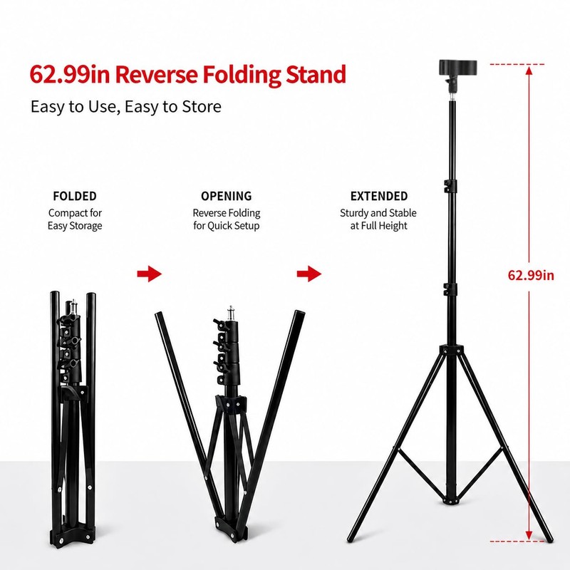 Hair Dryer Stand, Adjustable Hands-Free Heavy Duty Tripod