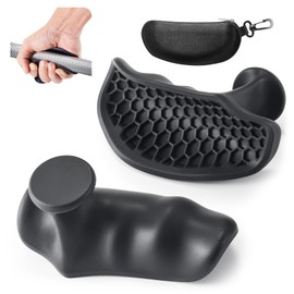 Weielt Anti-Slip Gym Hand Grips for Weight Lifting, Rubber Workout Gloves for Men and Women, Crosstraining Palm Grips Ergonomics Shaped Hand Protection for Men Exercise Bodybuilding (Black)