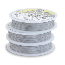 Beadalon 19-Strand Bead Stringing Wire, 0.024-Inch, Satin Silver, 100-Feet